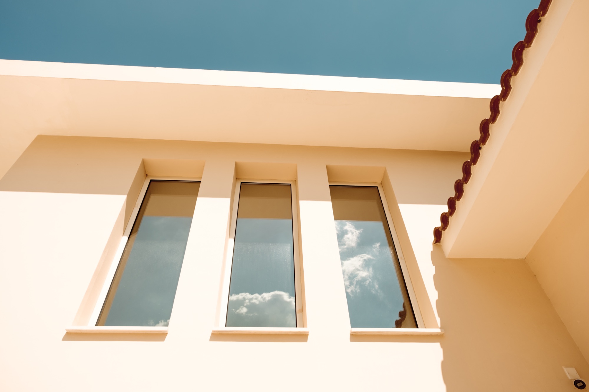 Mansion architecture against the Cyprus sky
